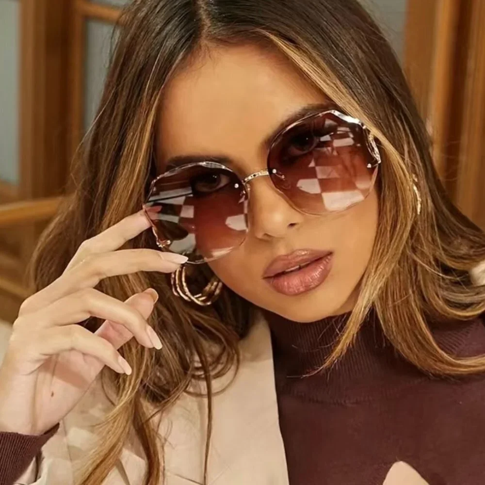 Super Hot! Brown & Gold Ombre Fashion Sunglasses